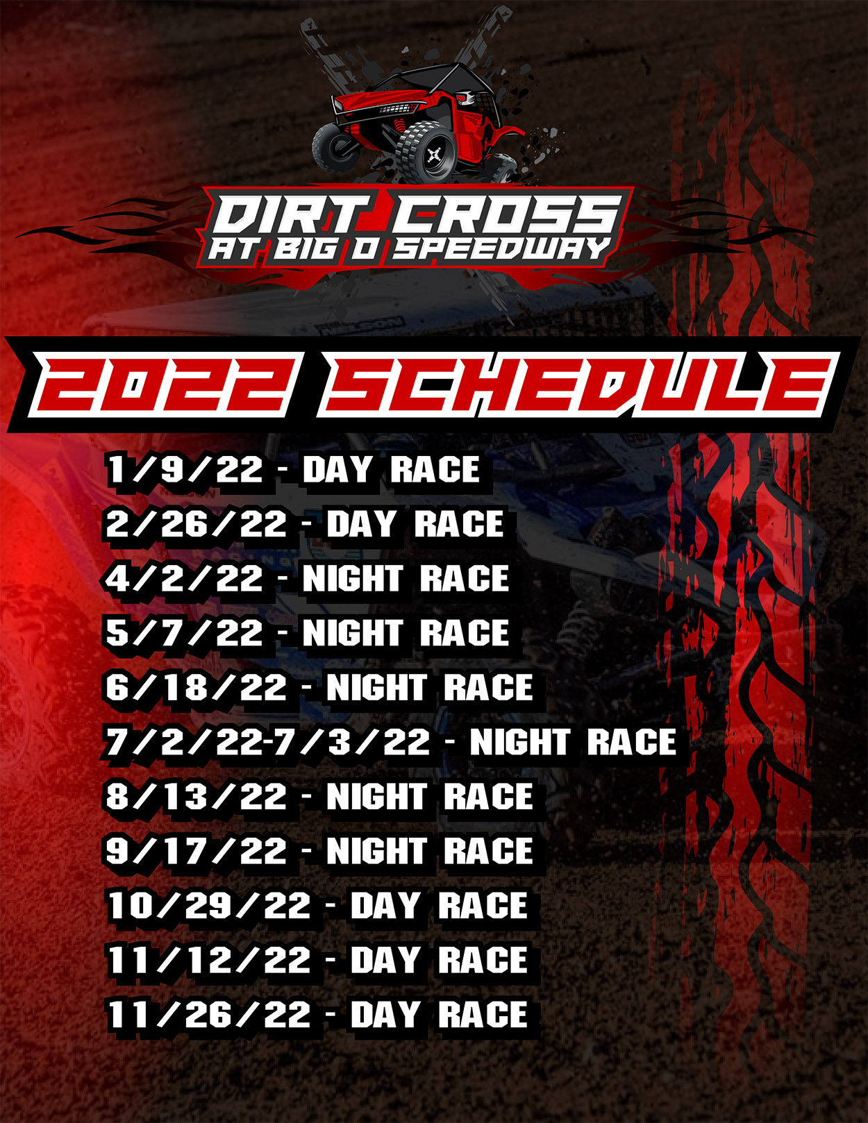 Dirt Cross Schedule Big O Speedway